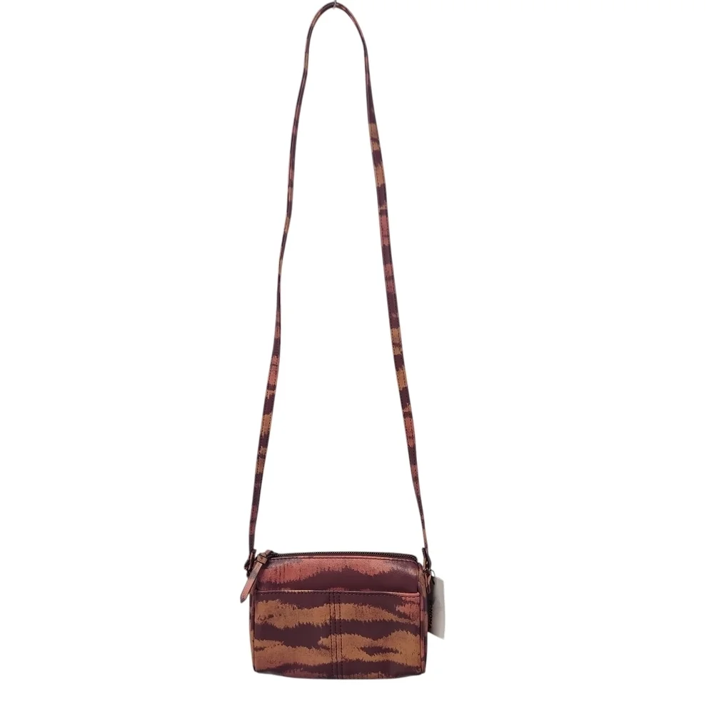 Sonoma Women's Orange Black Faux Leather Crossbody Bag Small NWT
